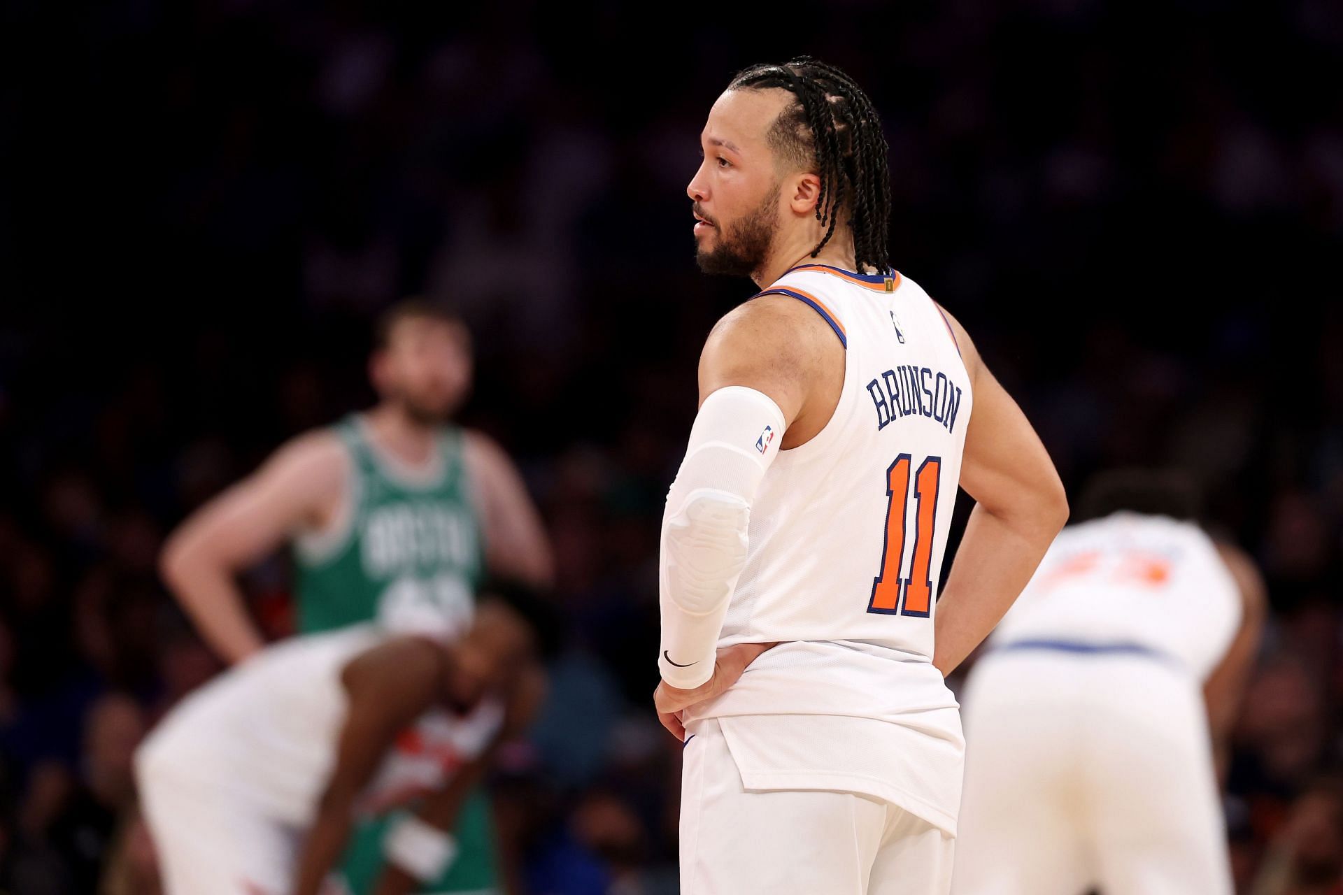 Jalen Brunson and Al Horford get into heated spat as Jrue Holiday  Rick Brunson step in after Celtics star hits the floor
